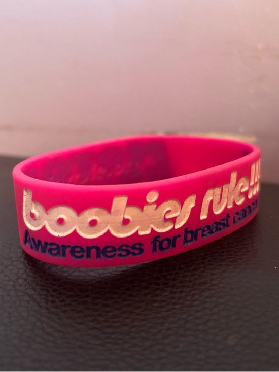 Other - Pink "Boobies Rule" Breast Cancer Awareness Silicone Bracelet